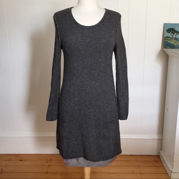 Kokun Dresses & Skirts - Kokun Cashmere & Wool Layered Sweater Dress Gray M